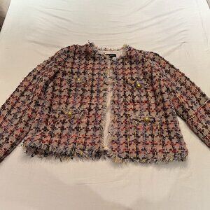 Nordstrom HALOGEN Cropped Jacket Tweed Size Large